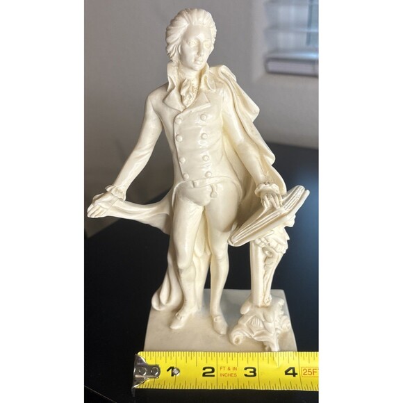 Vintage A. Santini Signed Wolfgang Amadeus MOZART 9" Tall White Resin Figurine - Picture 15 of 16